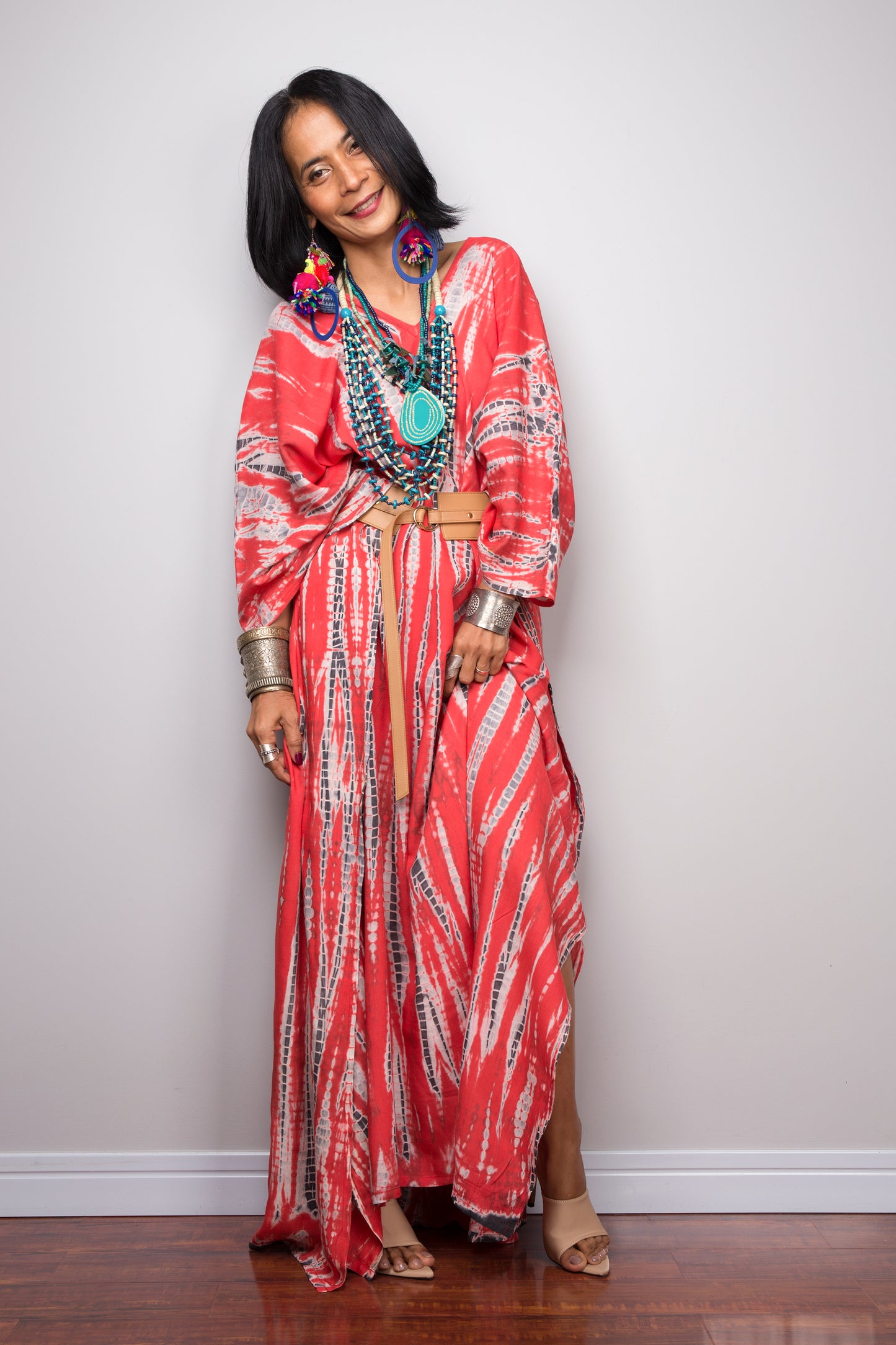 Shop Boho tie dye kaftan dress online, Resort dress, holiday dress, Beach cover up by Nuichan