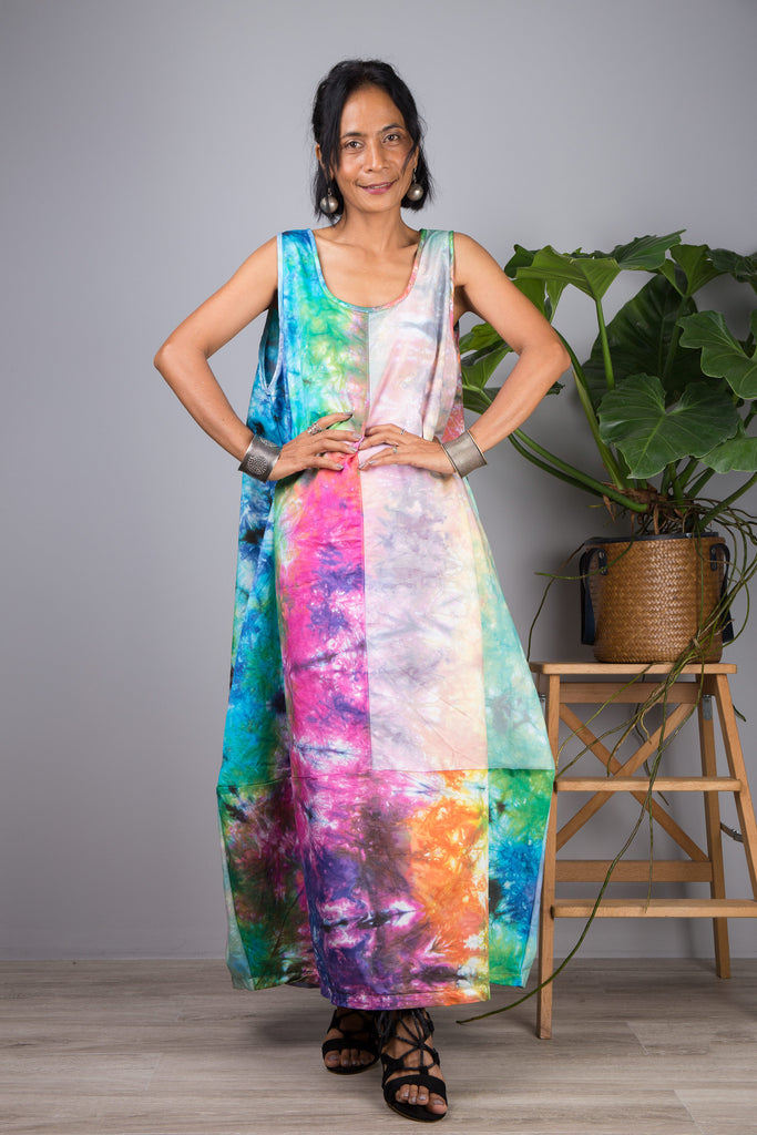 Tie dye sleeveless outlet dress