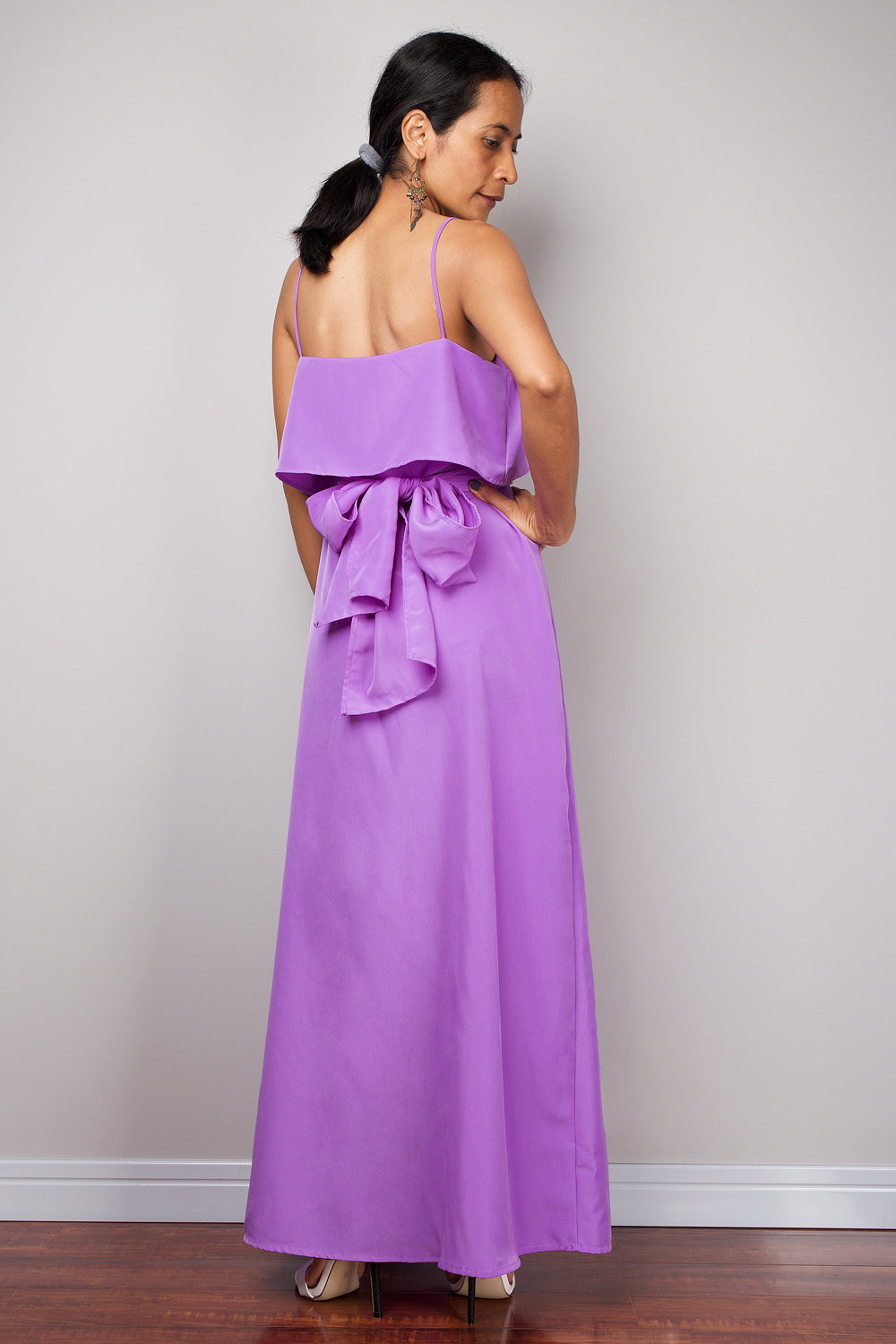 Evening dress, Halter Dress, Purple bridesmaid dress, Summer Dress