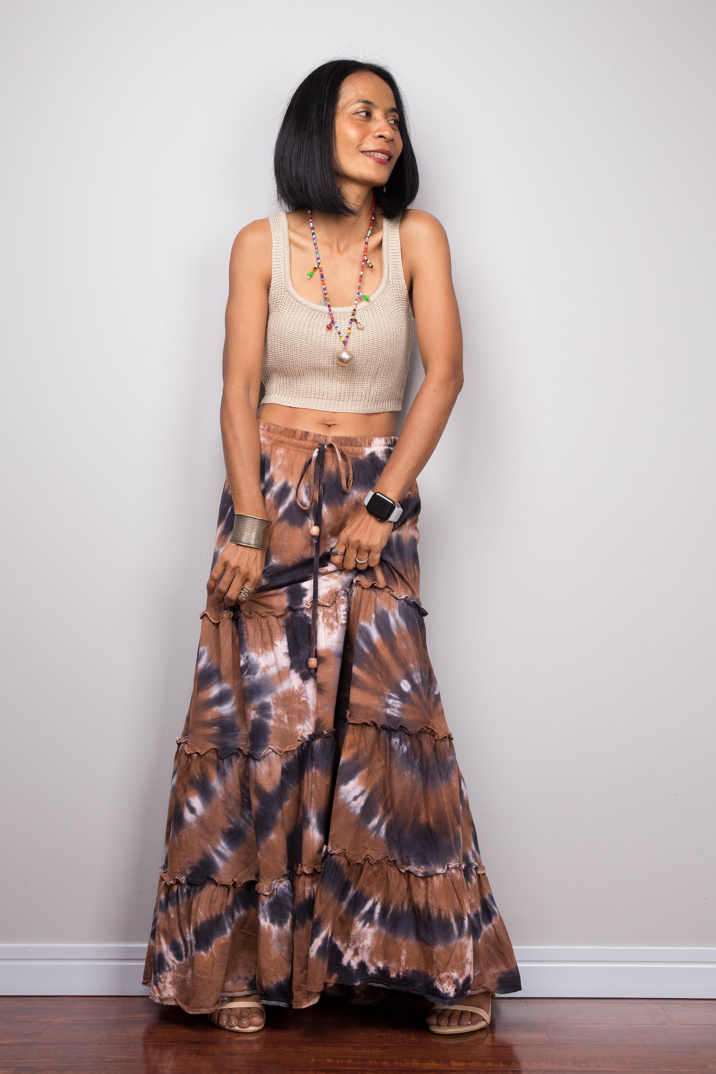 Tie dye skirt | Tiered maxi skirt | Boho skirt