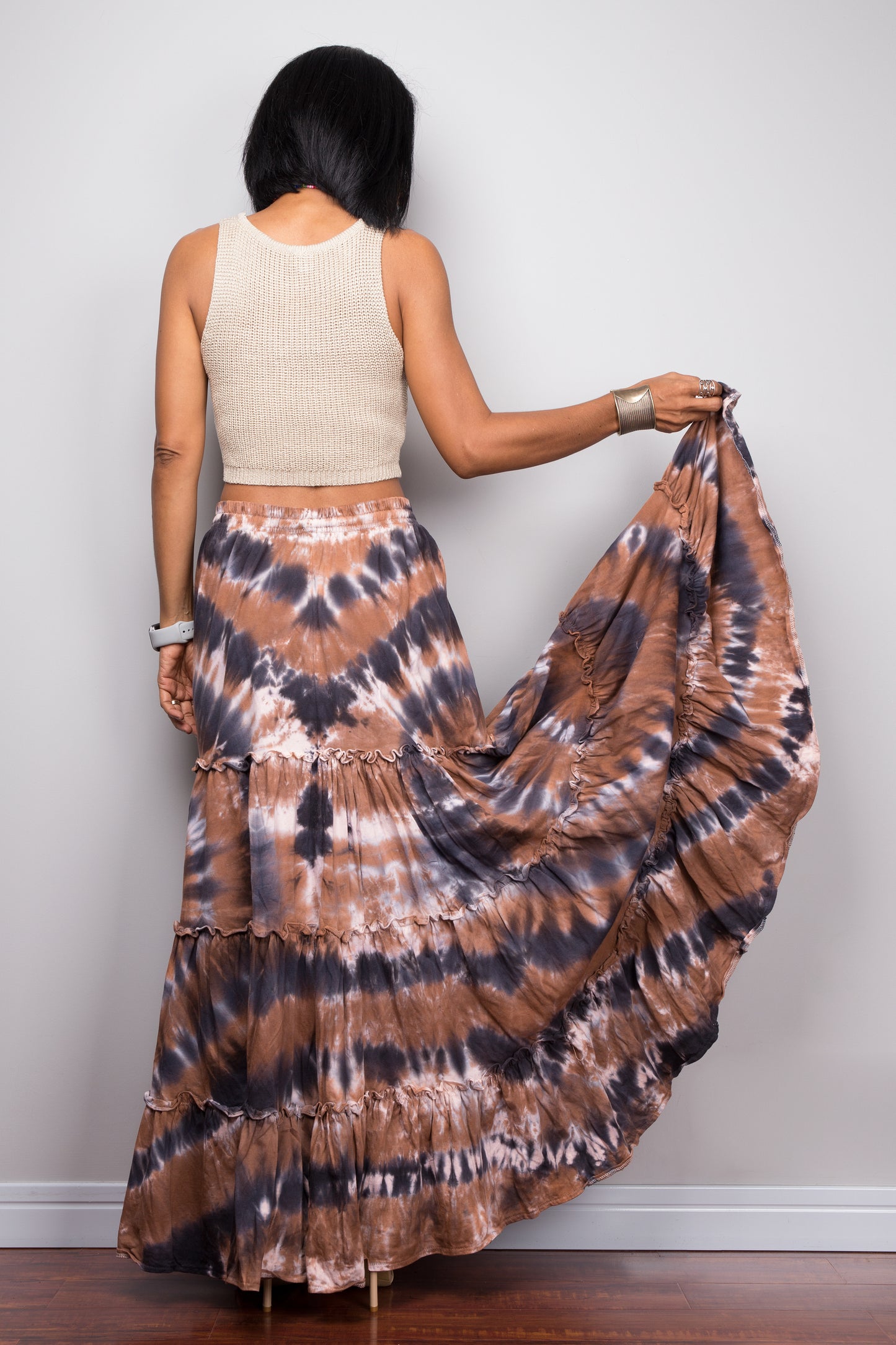 Tie dye skirt | Tiered maxi skirt | Boho skirt