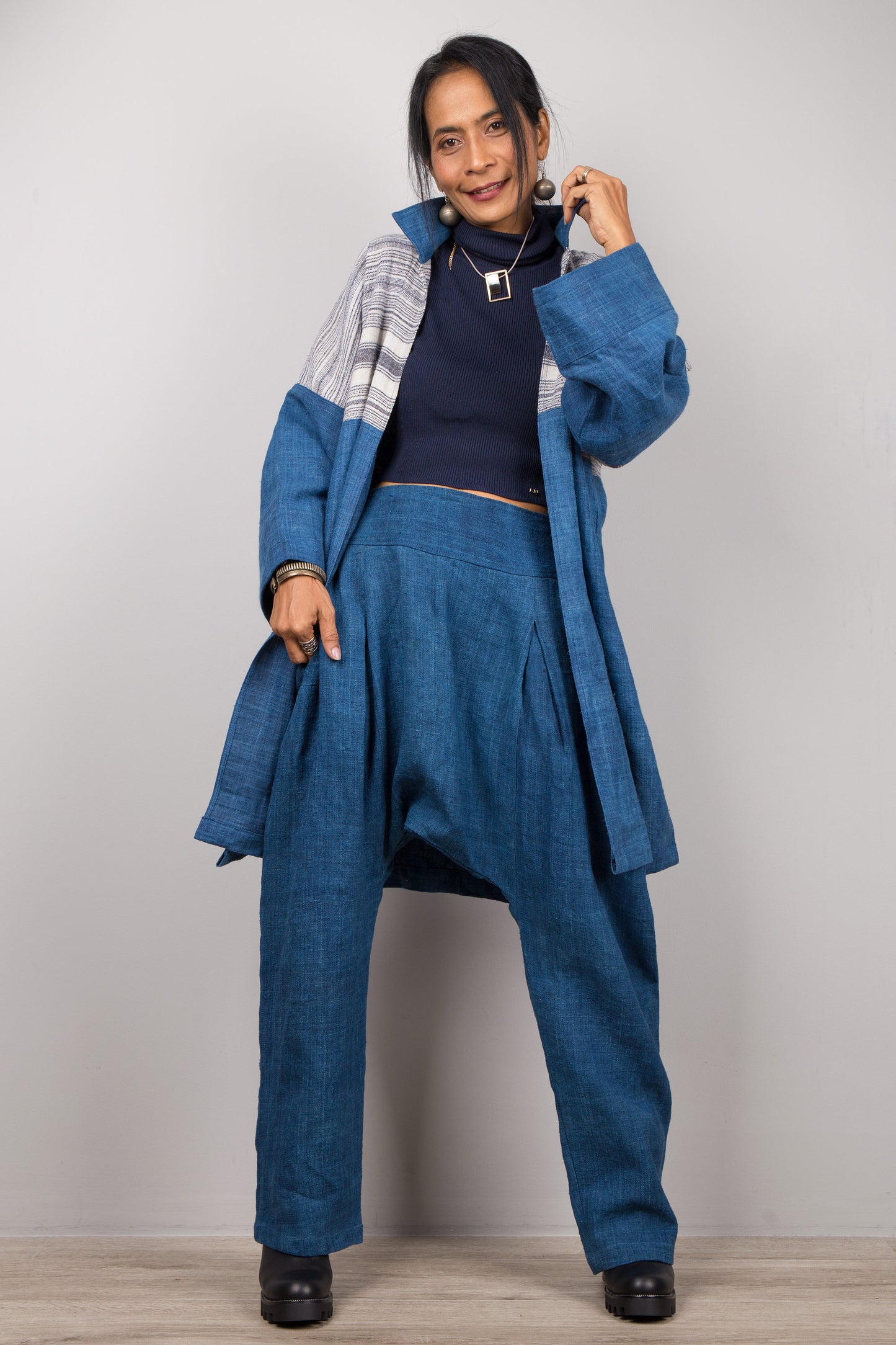 Indigo open front cardigan