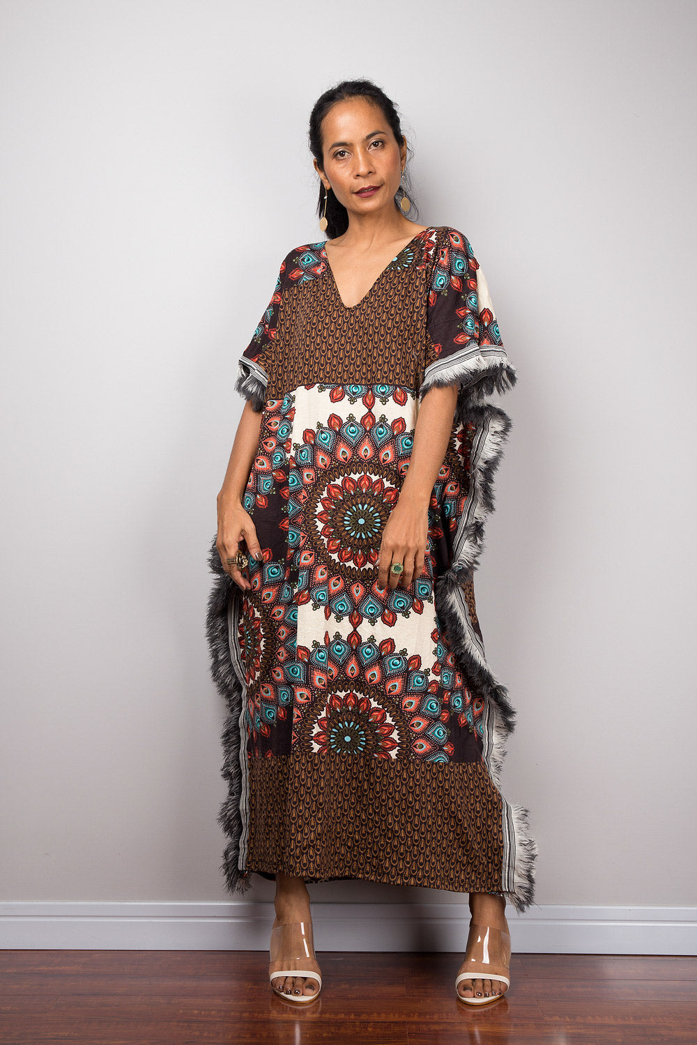 Bohemian Midi Kaftan Dress