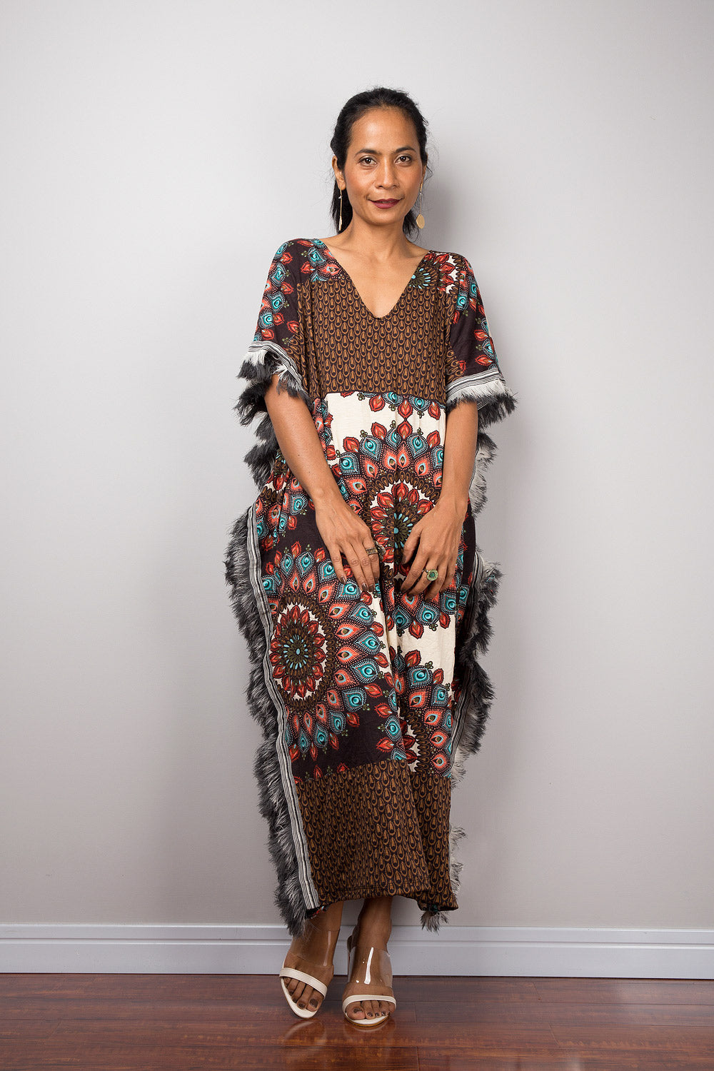 Bohemian Midi Kaftan Dress