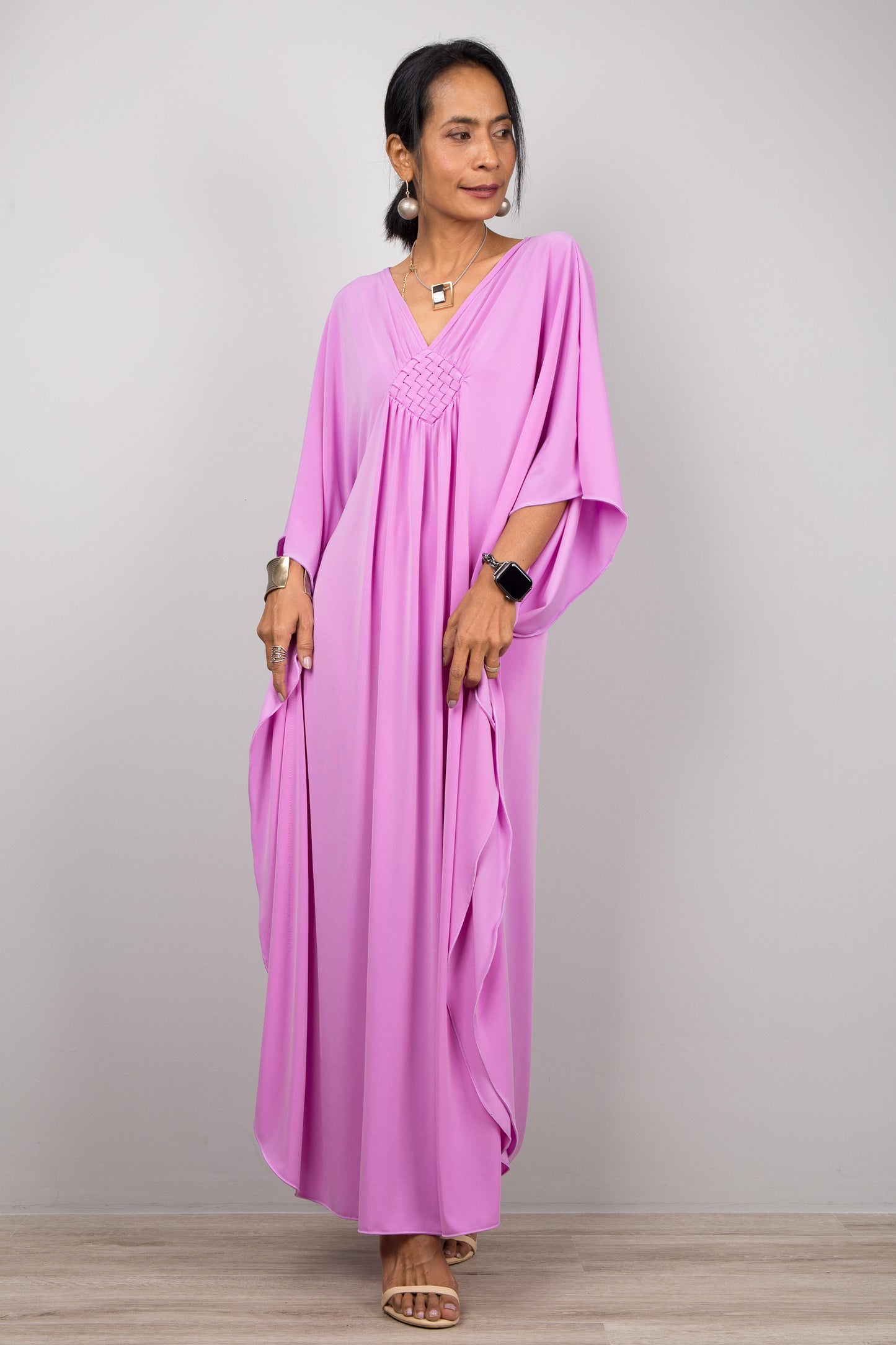 Pink purple kaftan dress by Nuichan for petite women