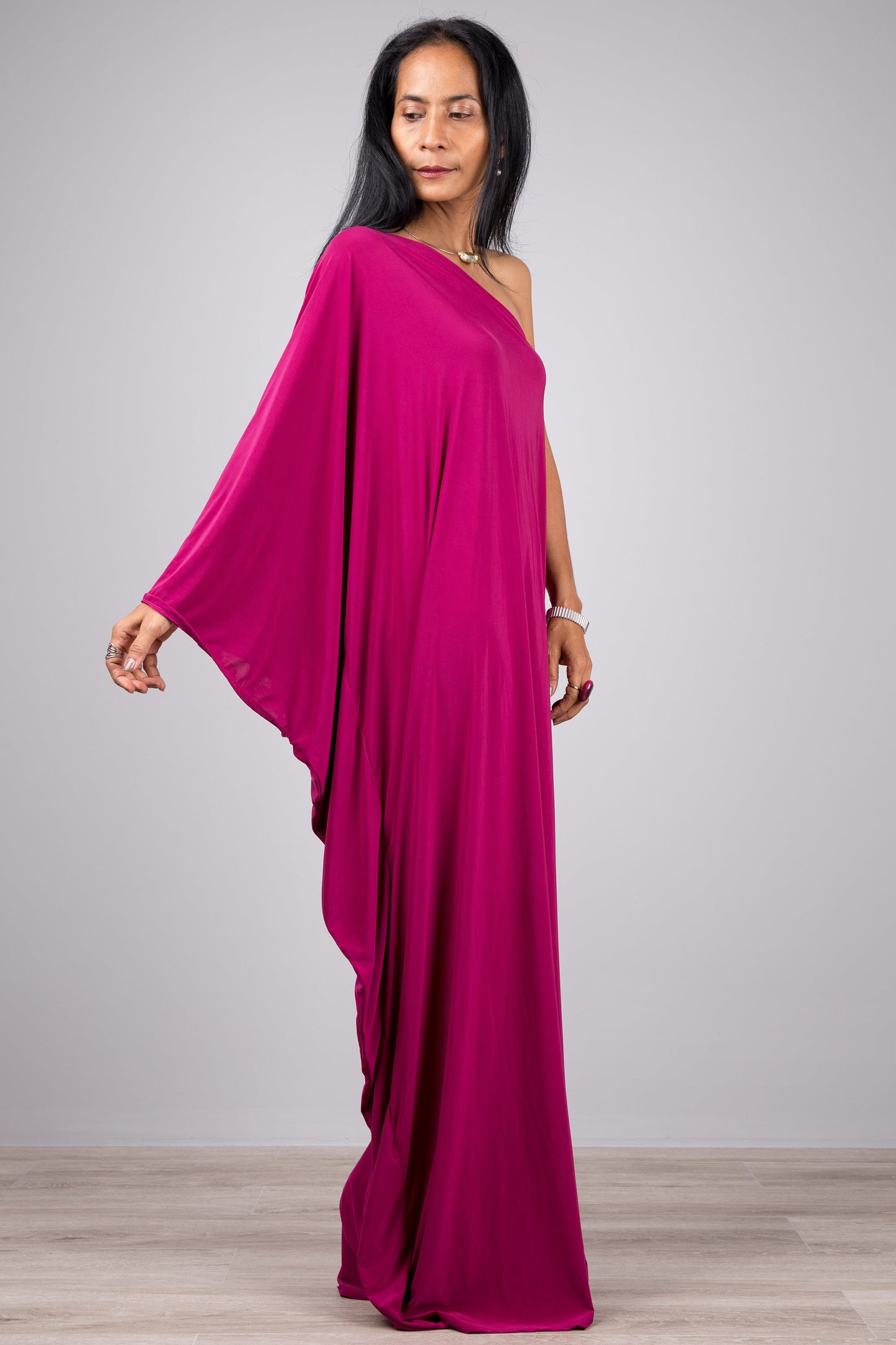 Pink off the shoulder maxi dress by Nuichan