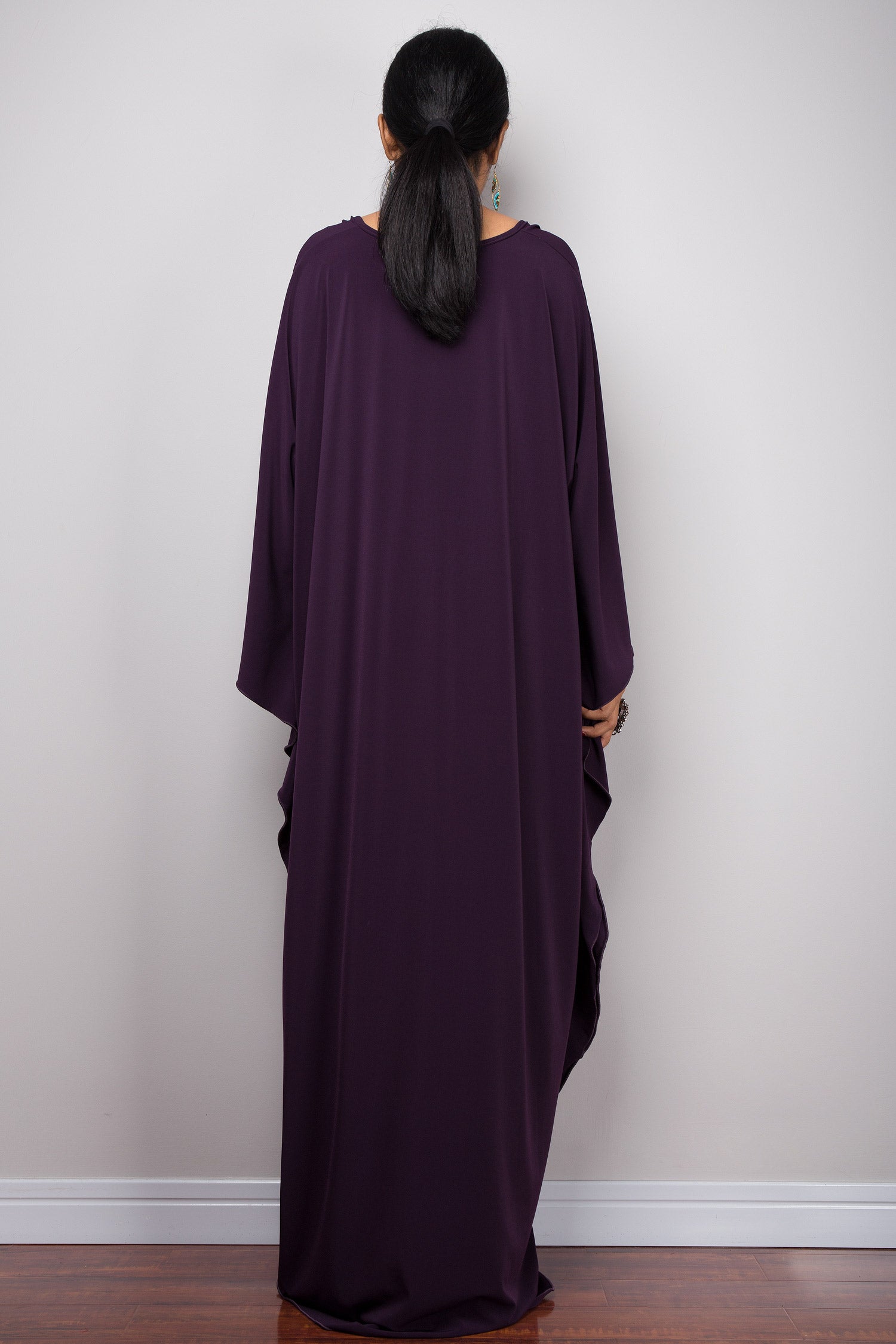 Dark purple kaftan dress - back view