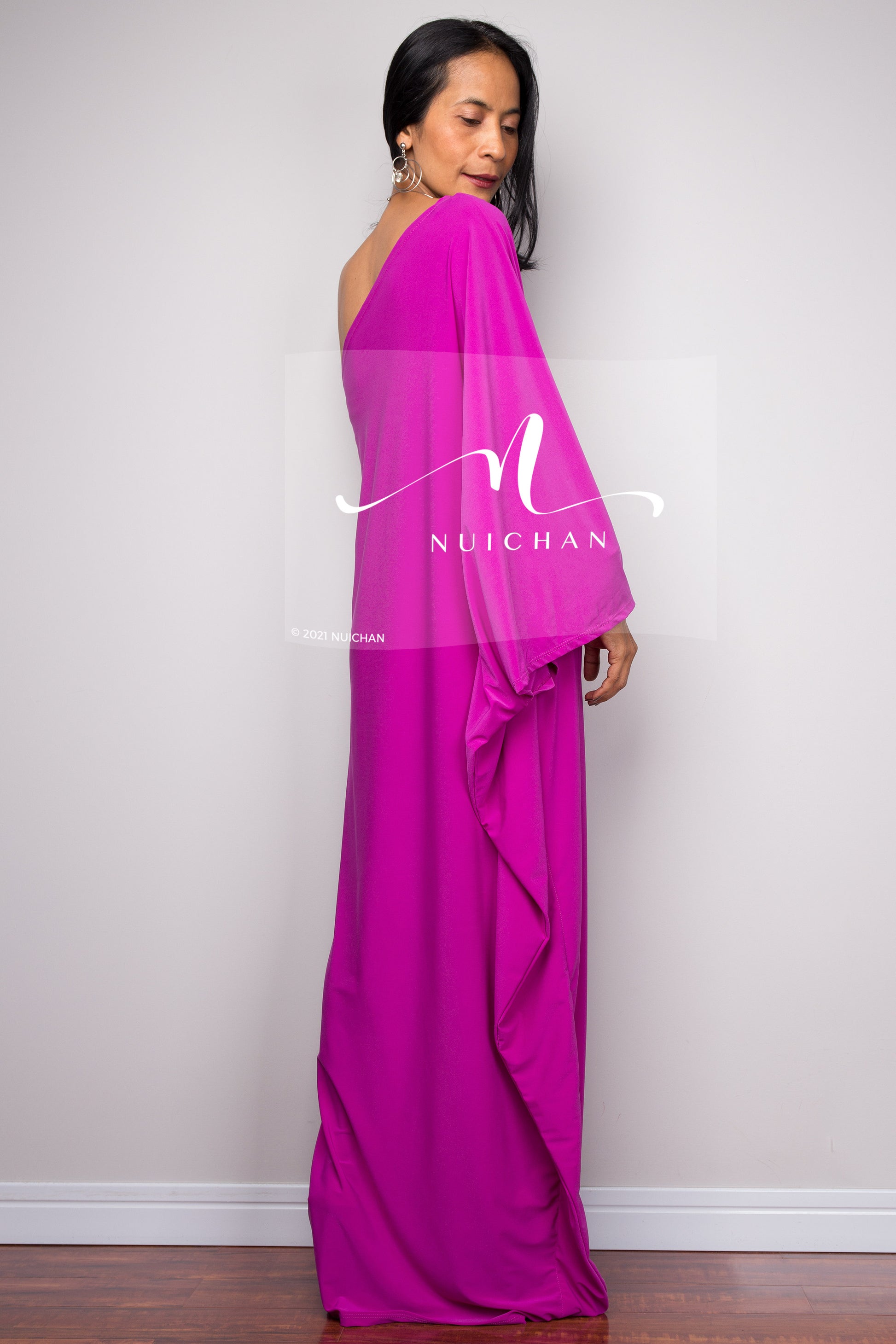 Purple maxi dress.  Evening kaftan dress by Nuichan