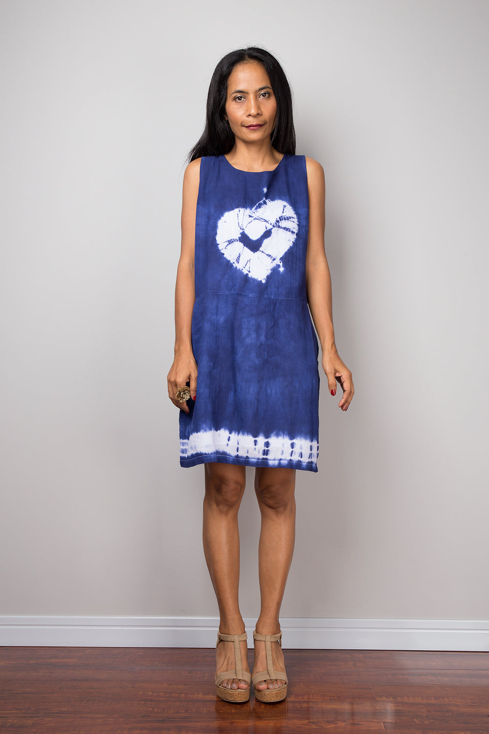 Short Blue Tie Dye Dress