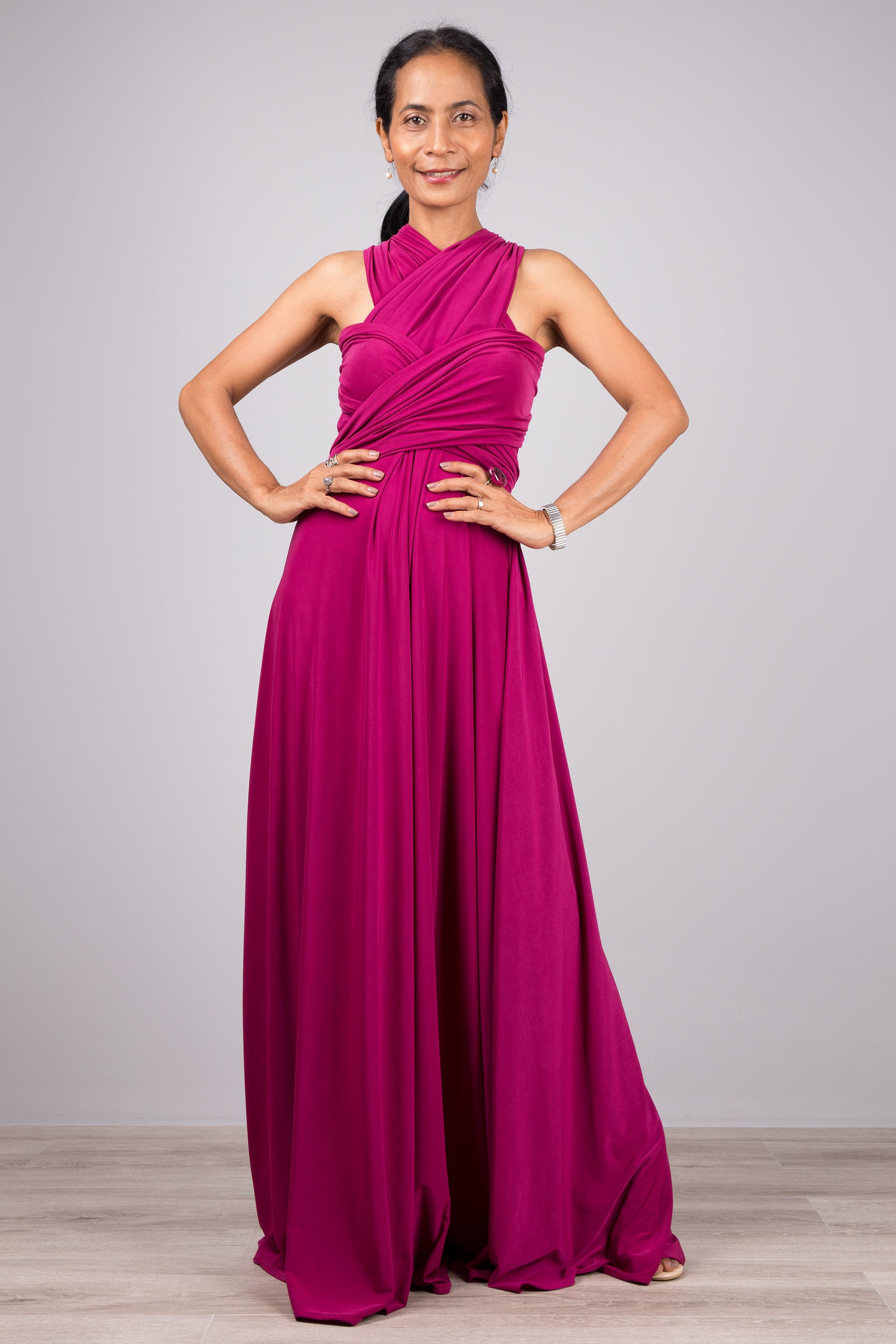 Shop convertible bridesmaid dresses online. Multi wrap dress by Nuichan