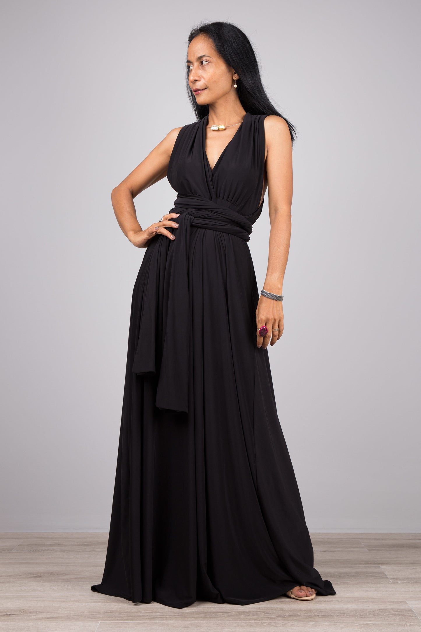 Black convertible dress.  Buy your multiway wrap dress online from Nuichan