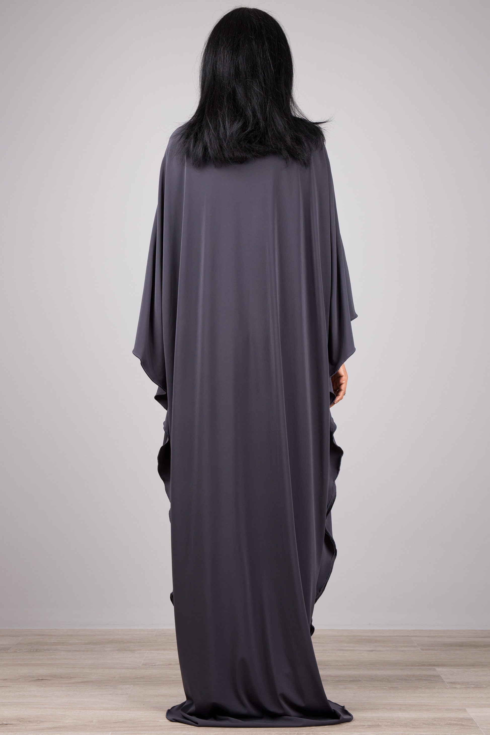 Grey kaftan maxi dress. Buy womens kaftan dress online from Nuichan