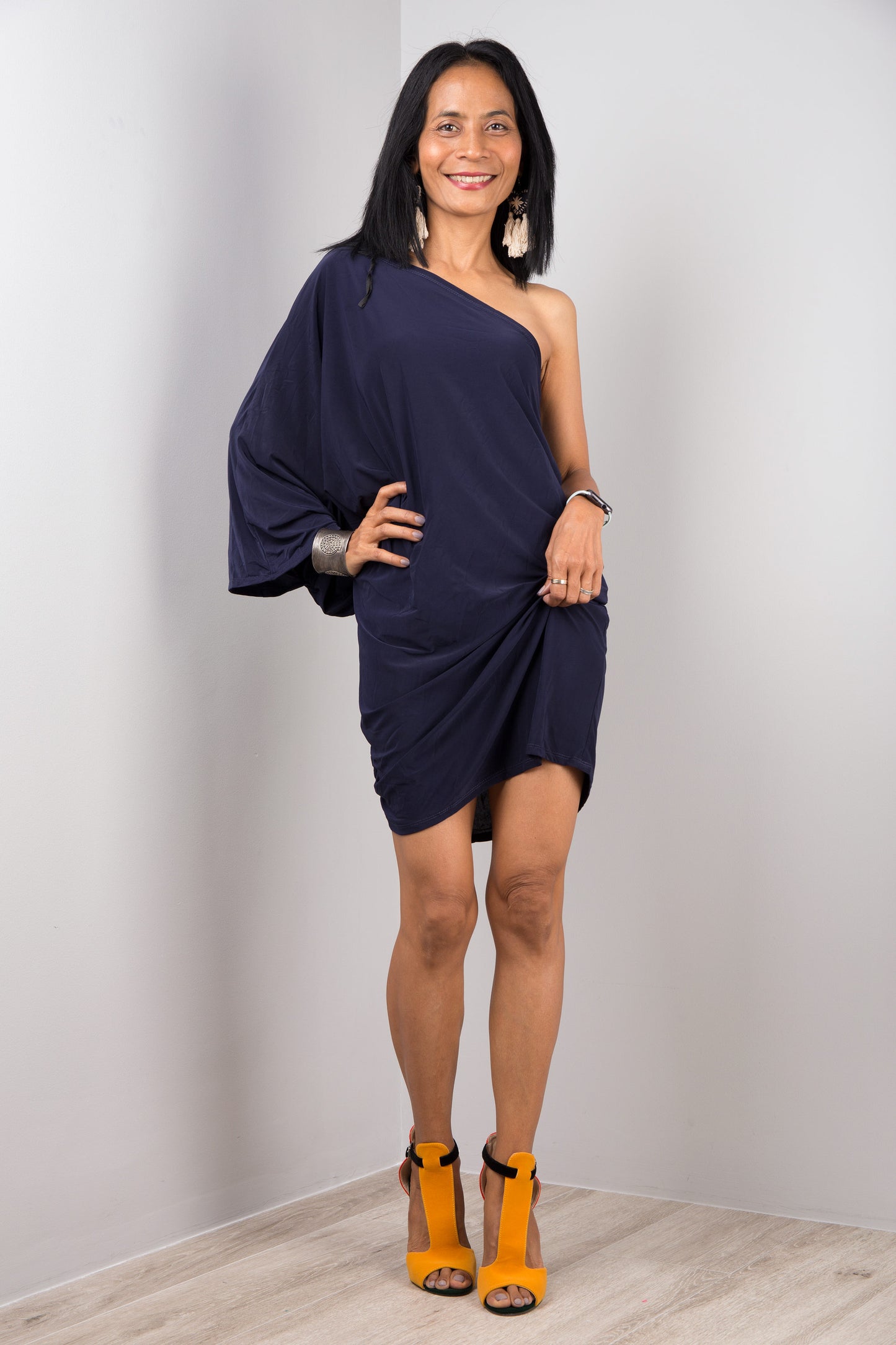 Buy Women Off Shoulder Short navy blue dress online. Other colours available at Nuichan