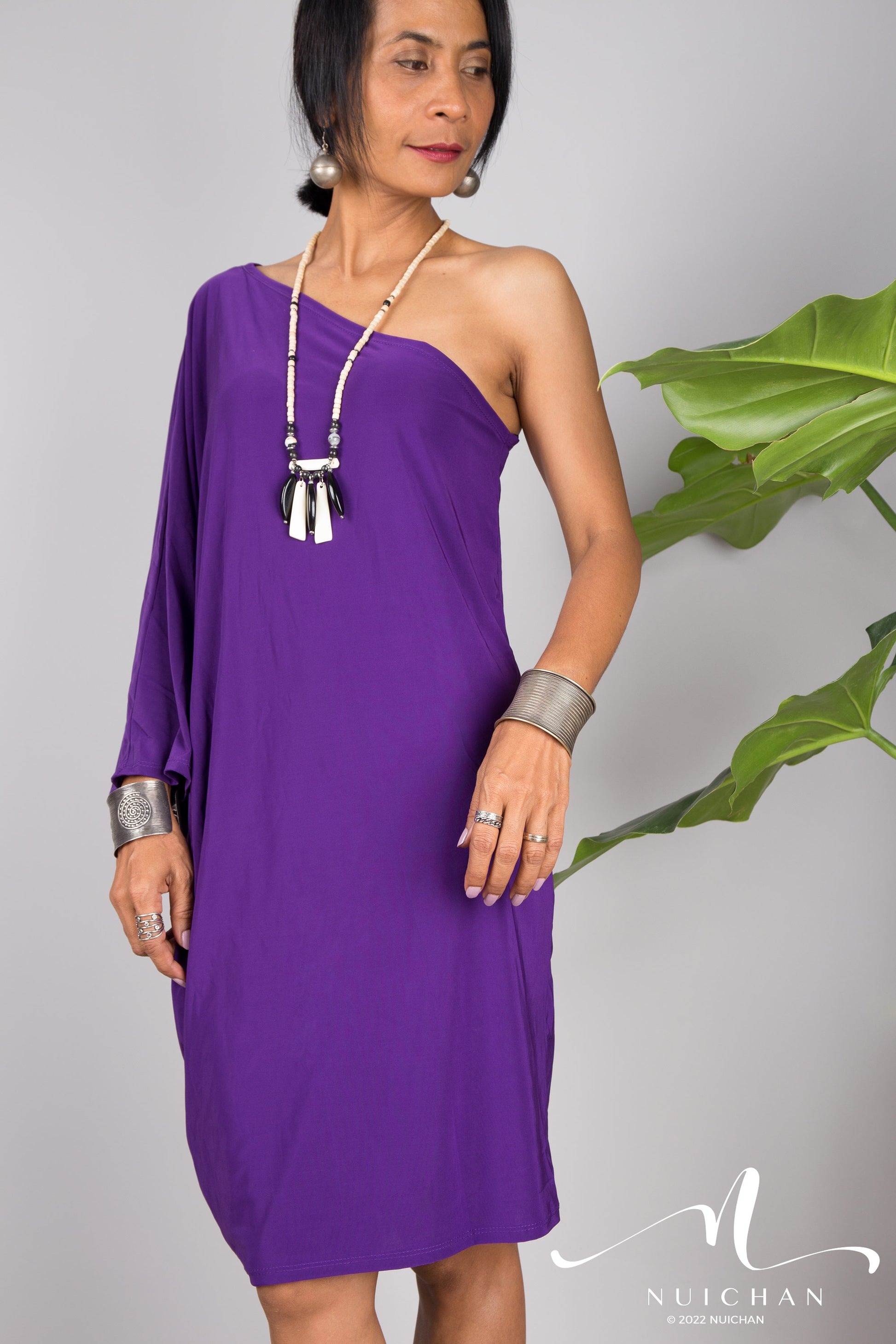 Buy Women Off Shoulder Short purple dress online.  Other colours available at Nuichan