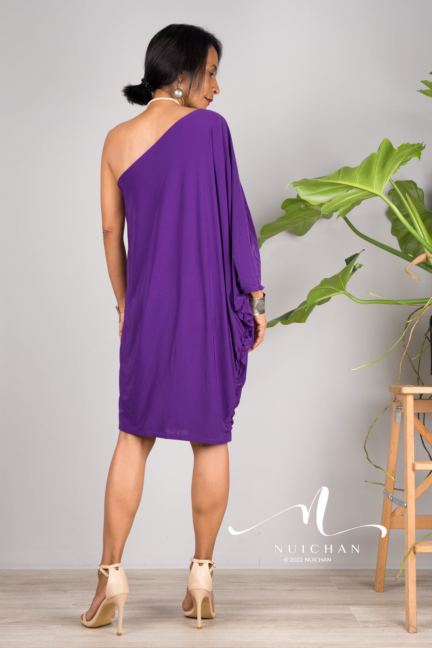 Buy Women Off Shoulder Short purple dress online.  Other colours available at Nuichan