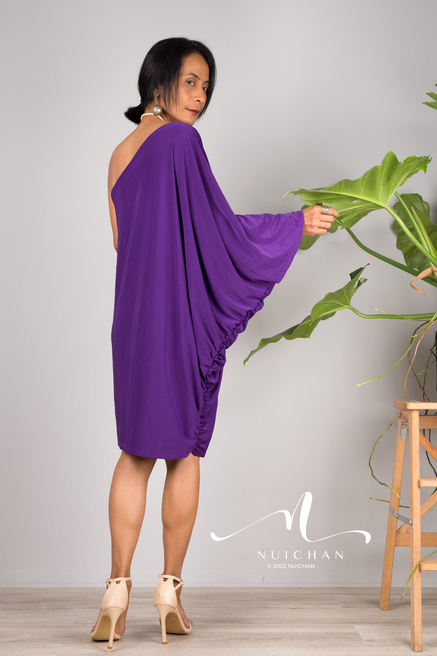 Buy Women Off Shoulder Short purple dress online.  Other colours available at Nuichan