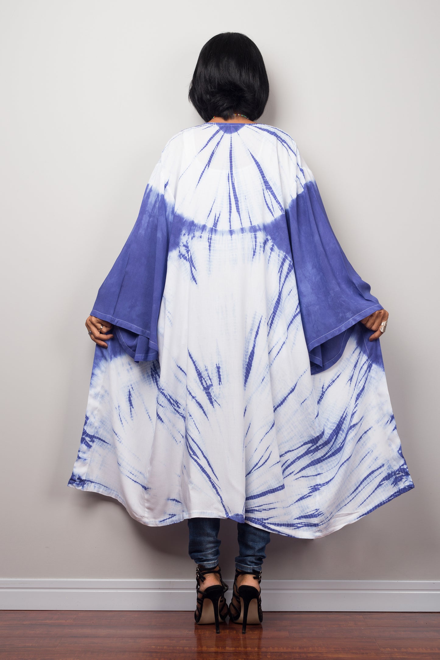 Shibori tie dye robe by Nuichan