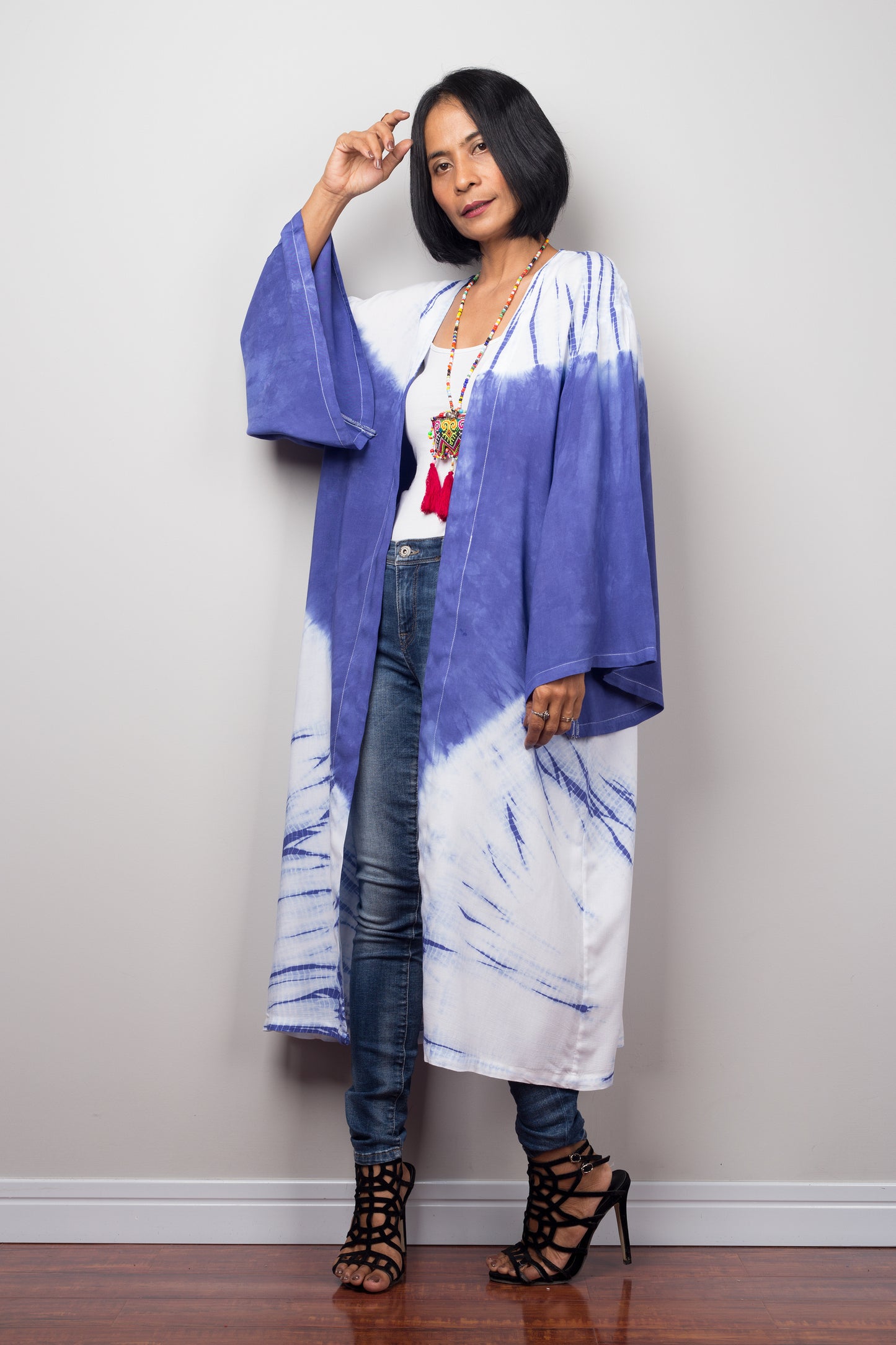 Shibori tie dye kimono cardigan by Nuichan