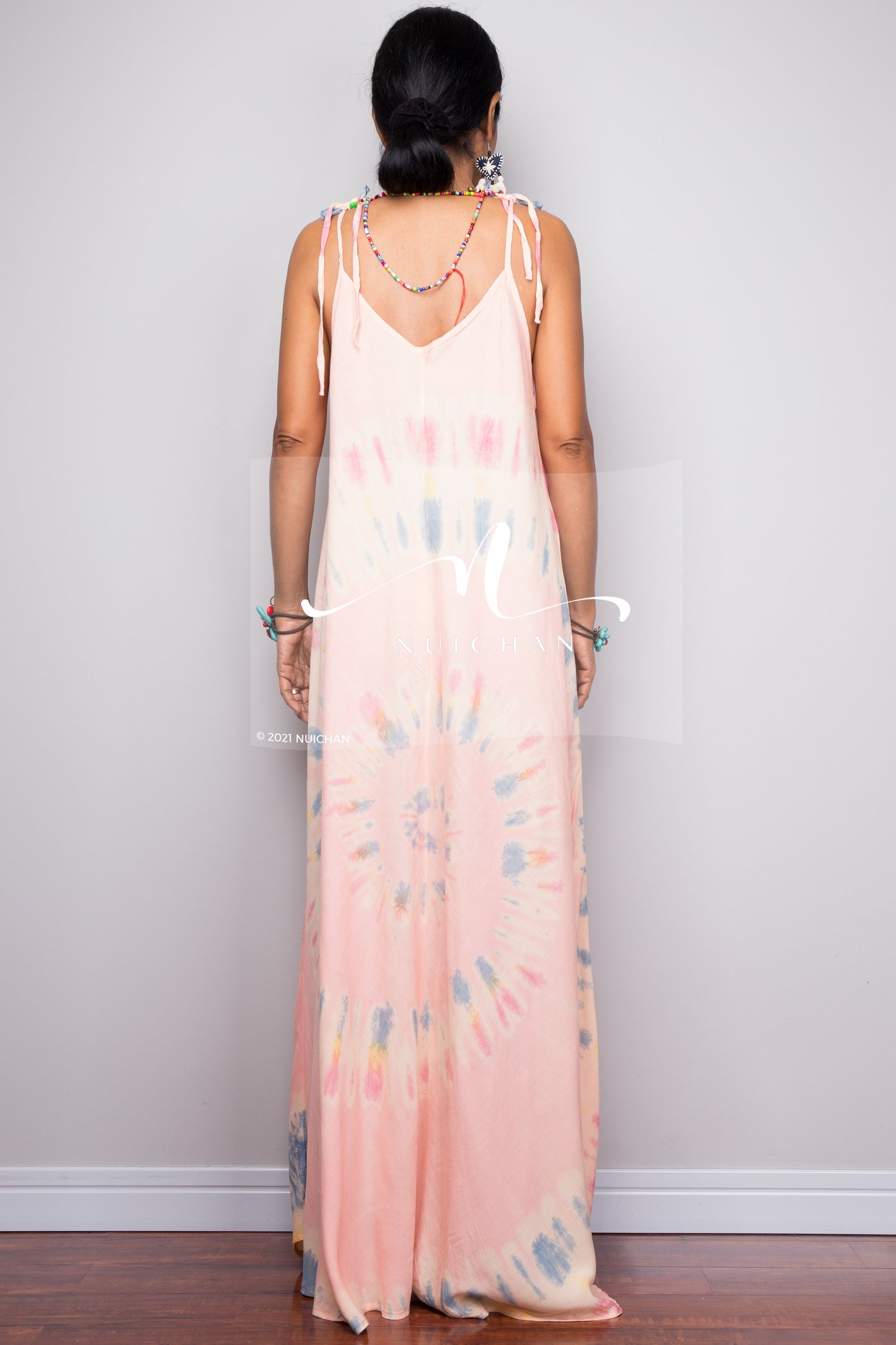 Tie dye strap dress