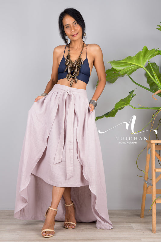 Nuichan women's cotton wrap skirt | Organic cotton skirt